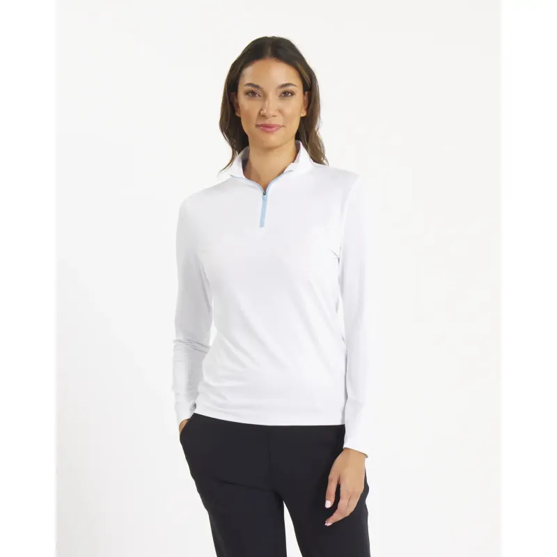 Women's Payton Quarter-Zip - White / XL sold by Sun Mountain