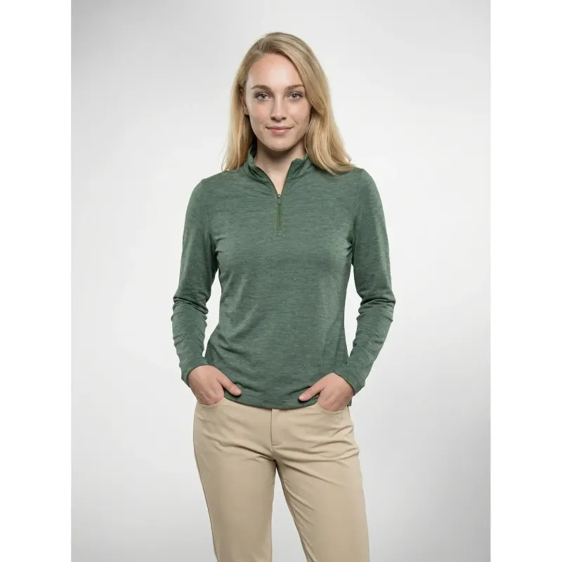 Women's Payton Quarter-Zip - Pine Needle / XL made by Sun Mountain