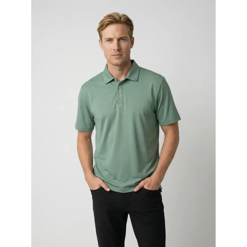 Lux Heather Polo - Feldspar / XL made by Sun Mountain
