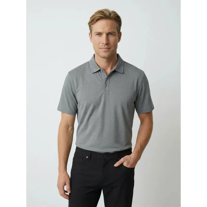 Lux Heather Polo - Neutral Gray / L made by Sun Mountain