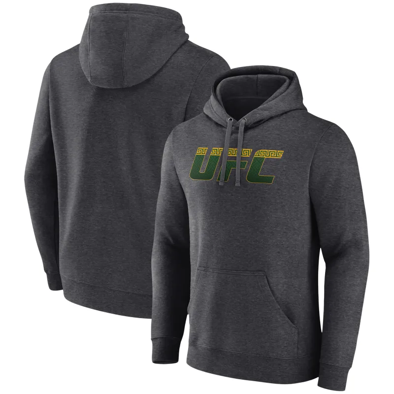 Men's Charcoal Alexander Volkanovski Unrivaled UFC Logo Pullover Hoodie sold by UFC