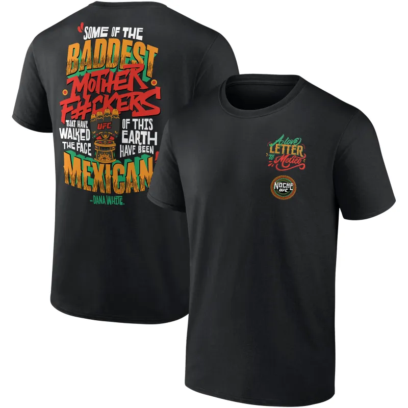 Men's Black Noche UFC Love Letter T-Shirt made by UFC