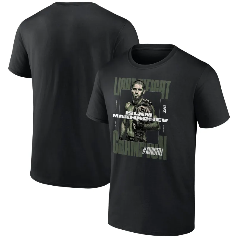 Men's Black Islam Makhachev UFC World Lightweight Champion #AndStill T-Shirt sold by UFC