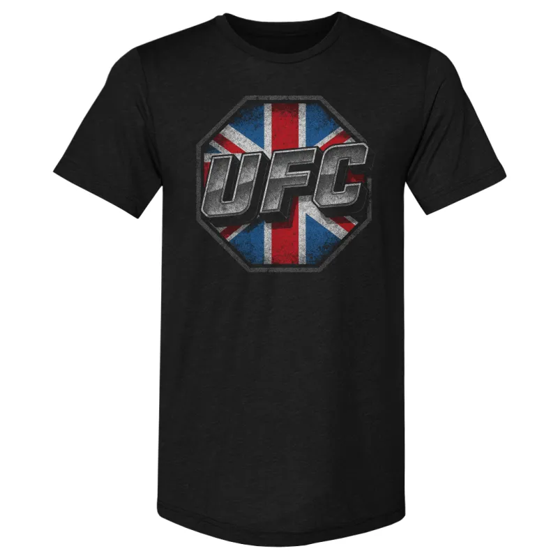 Men's 500 Level Heather Black UFC UK Flag Tri-Blend T-Shirt sold by UFC