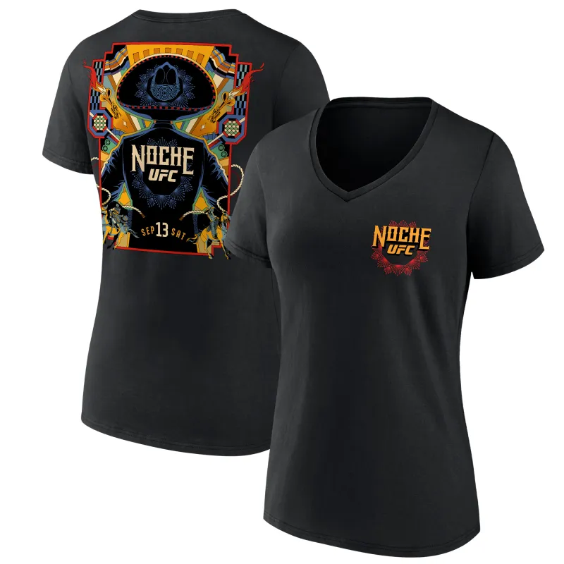 Women's  Black Noche UFC V-Neck T-Shirt sold by UFC