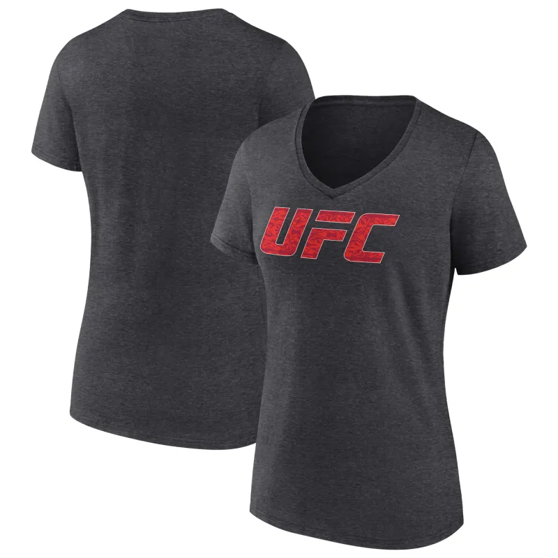 Women's Charcoal Merab Dvalishvili Unrivaled V-Neck T-Shirt sold by UFC