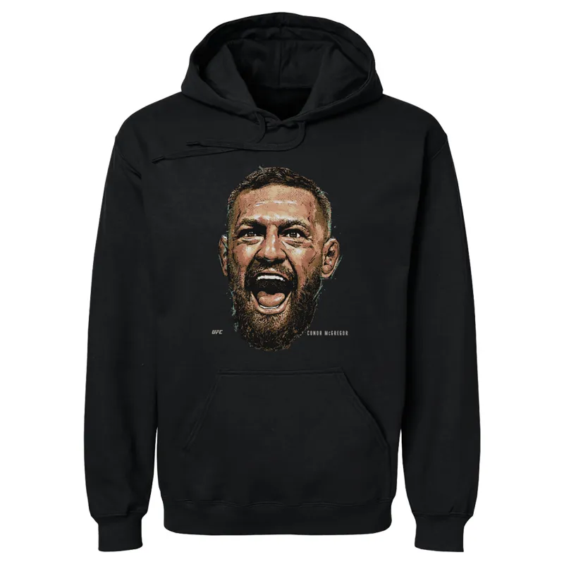 Men's 500 Level Black Conor McGregor Portrait Pullover Hoodie sold by UFC