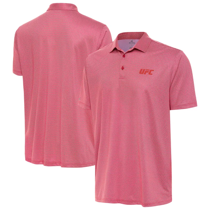Men's Antigua Heather Red UFC Rings Polo sold by UFC