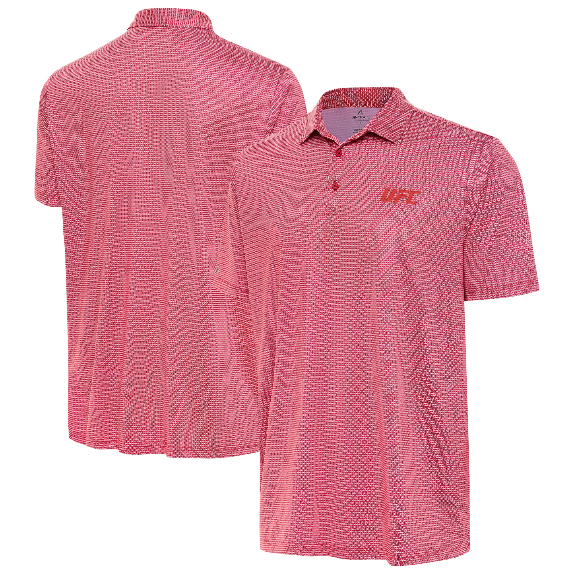 Men's Antigua Heather Red UFC Rings Polo sold by UFC