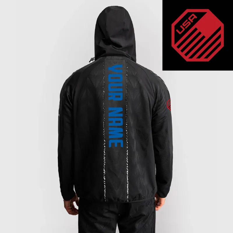 Men's UFC Zenith by Venum Black Authentic Fight Night USA Personalized Full-Zip Walkout Hoodie sold by UFC