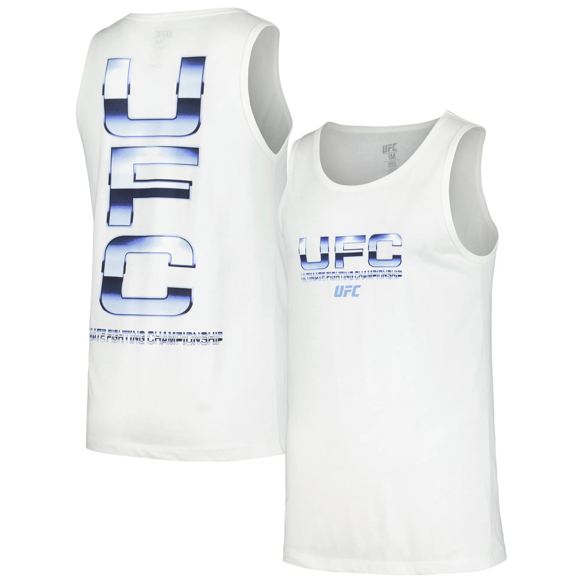 Men's UFC White Bold Chrome Tank Top sold by UFC