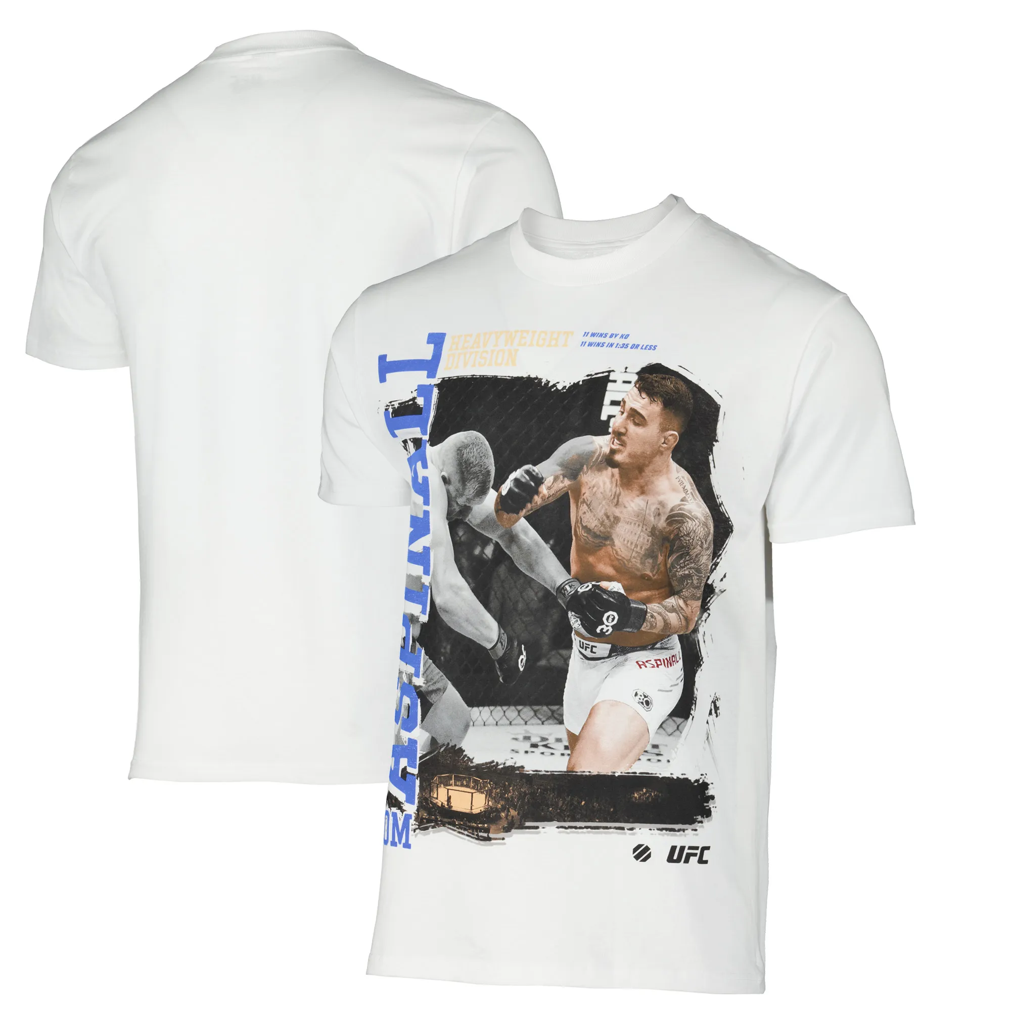 Men's UFC White Tom Aspinall Badger T-Shirt sold by UFC