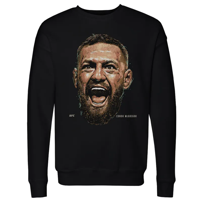 Men's 500 Level Black Conor McGregor Portrait Pullover Sweatshirt sold by UFC