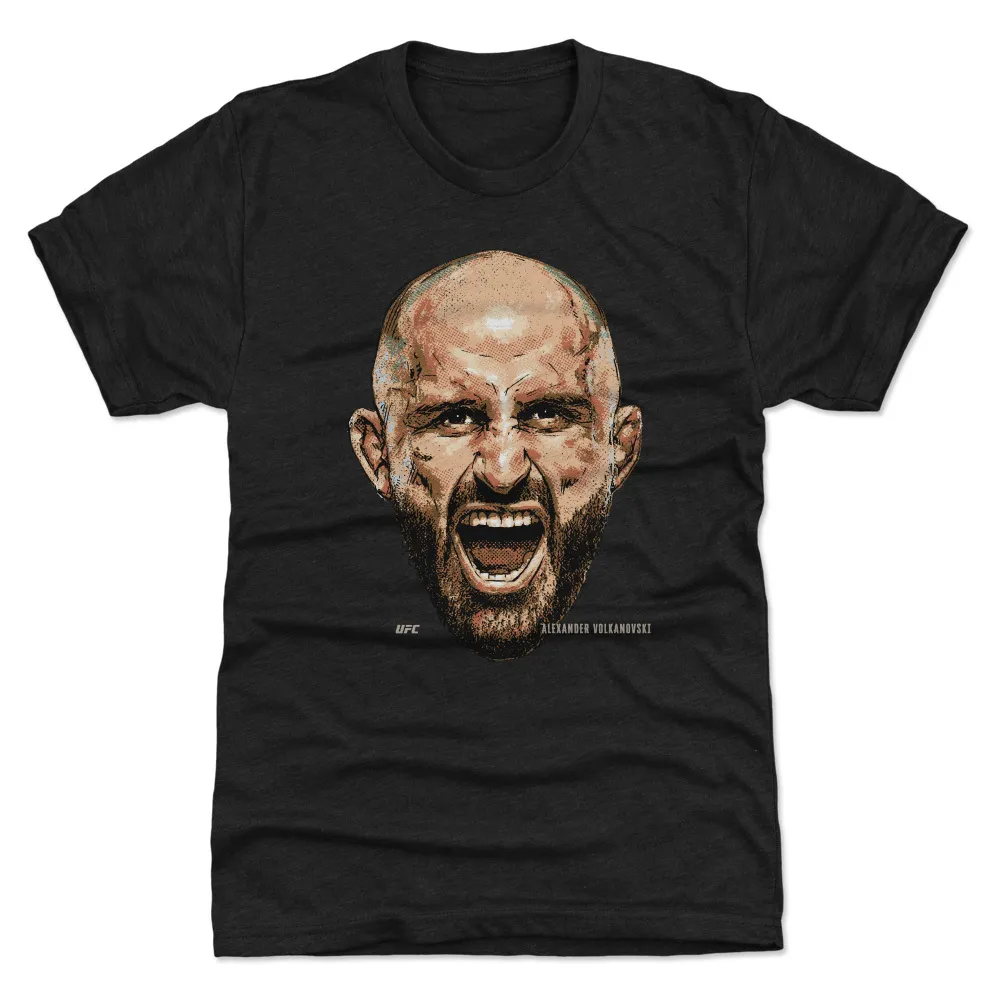 Men's 500 Level Heather Black Alexander Volkanovski Tri-Blend T-Shirt sold by UFC