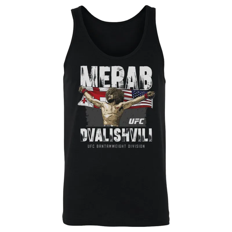Men's 500 Level Black Merab Dvalishvili Flag Tank Top sold by UFC