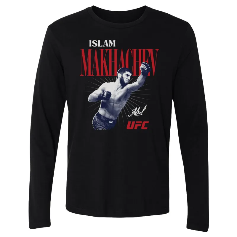 Men's 500 Level Black Islam Makhachev Long Sleeve T-Shirt made by 500 Level
