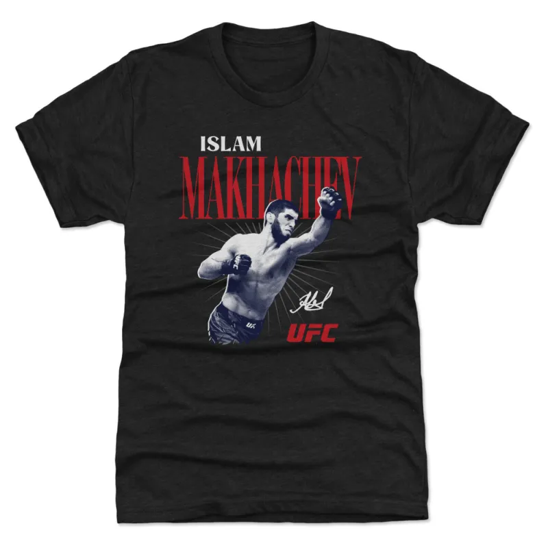 Men's 500 Level Heather Black Islam Makhachev Tri-Blend T-Shirt sold by UFC