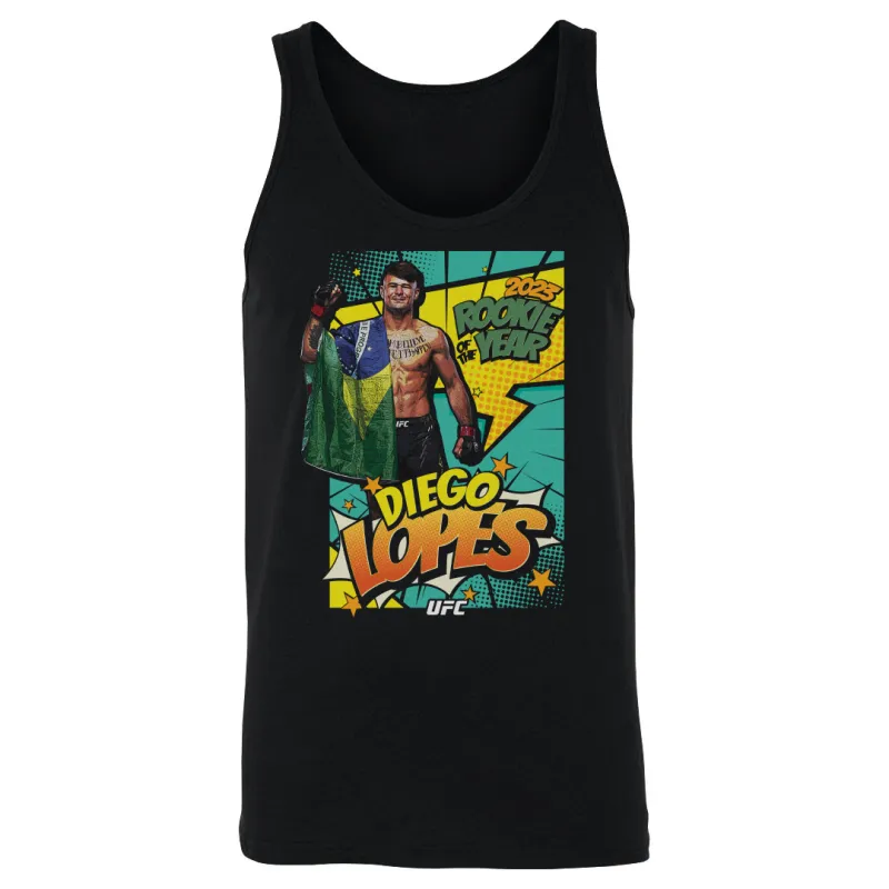Men's 500 Level  Black Diego Lopes Comic Book 2023 Rookie of the Year Tank Top sold by UFC