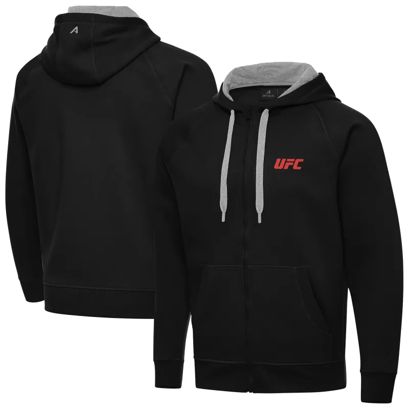 Men's Antigua Black UFC Victory Full-Zip Hoodie sold by UFC