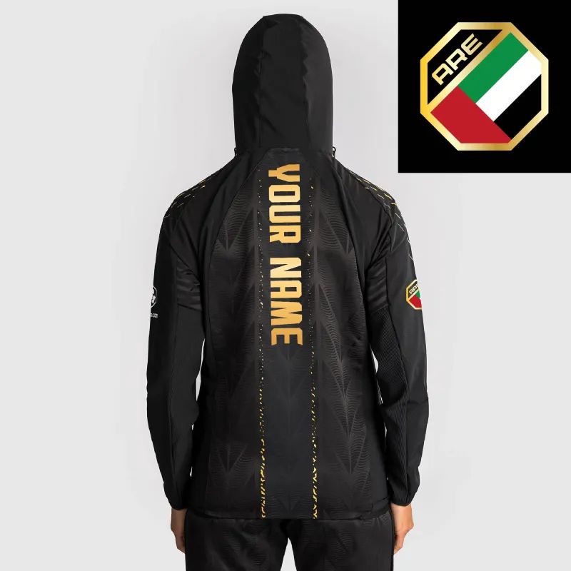 Women's UFC Zenith by Venum Black/Gold Authentic Fight Night United Arab Emirates Personalized Champion Full-Zip Walkout Hoodie sold by UFC