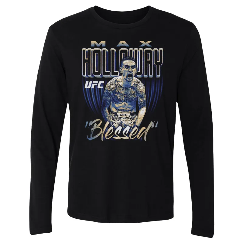 Men's 500 Level Black Max Holloway Bitmap Long Sleeve T-Shirt sold by UFC