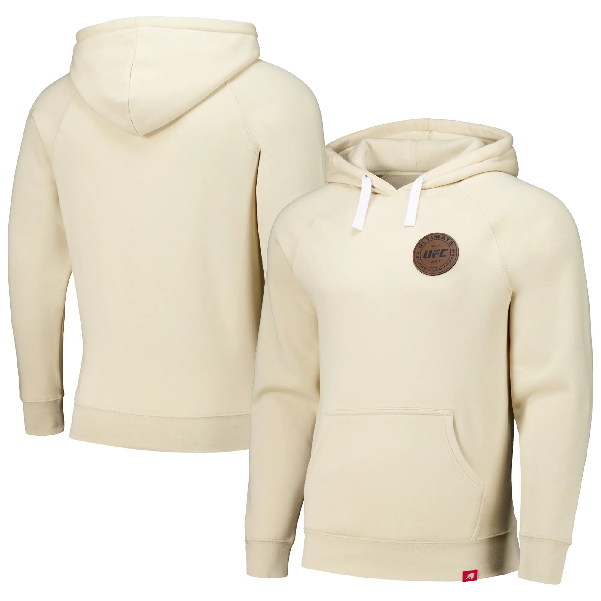 Unisex Sportiqe Cream UFC Olsen Tri-Blend Raglan Pullover Hoodie sold by UFC