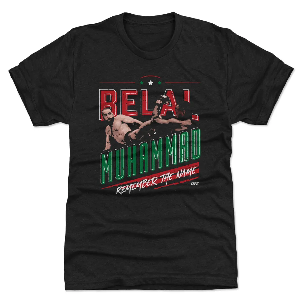 Men's Black Belal Muhammad Remember The Name Premium T-Shirt sold by UFC