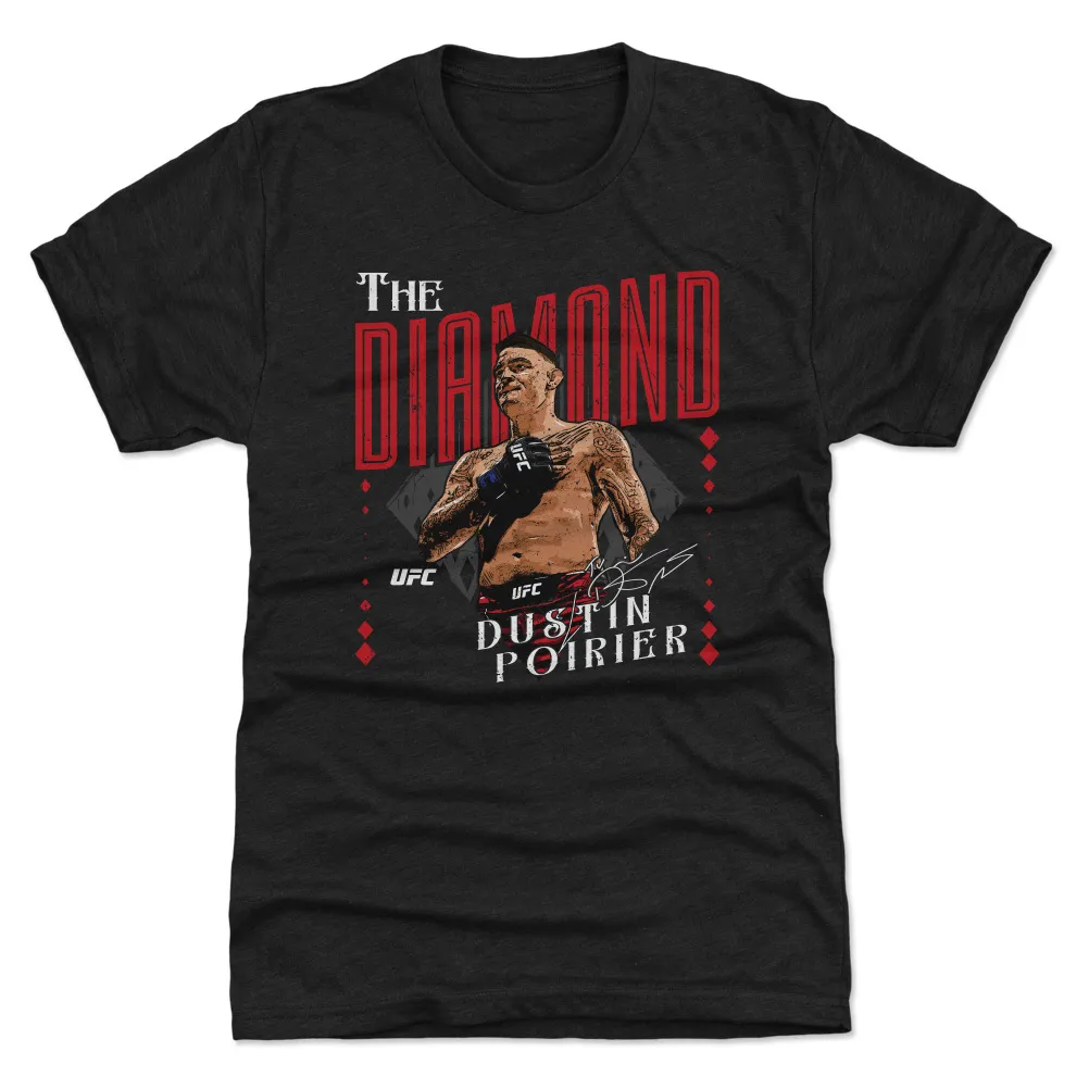 Men's 500 Level Heather Black Dustin Poirier "The Diamond" Premium Tri-Blend T-Shirt sold by UFC