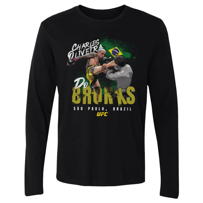 Men's 500 Level  Heather Black Charles Oliveira "Do Bronx" Long Sleeve T-Shirt sold by UFC