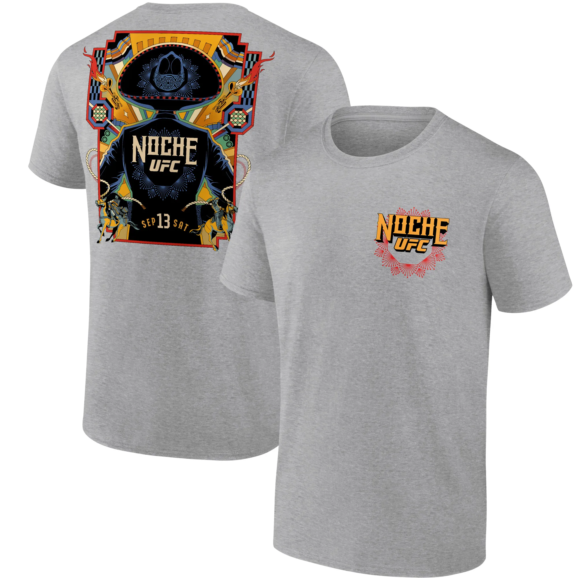 Men's Heather Gray Noche UFC T-Shirt sold by UFC