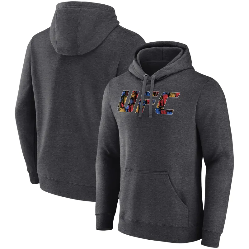 Men's Charcoal Charles Oliveira Unrivaled UFC Logo Pullover Hoodie sold by UFC