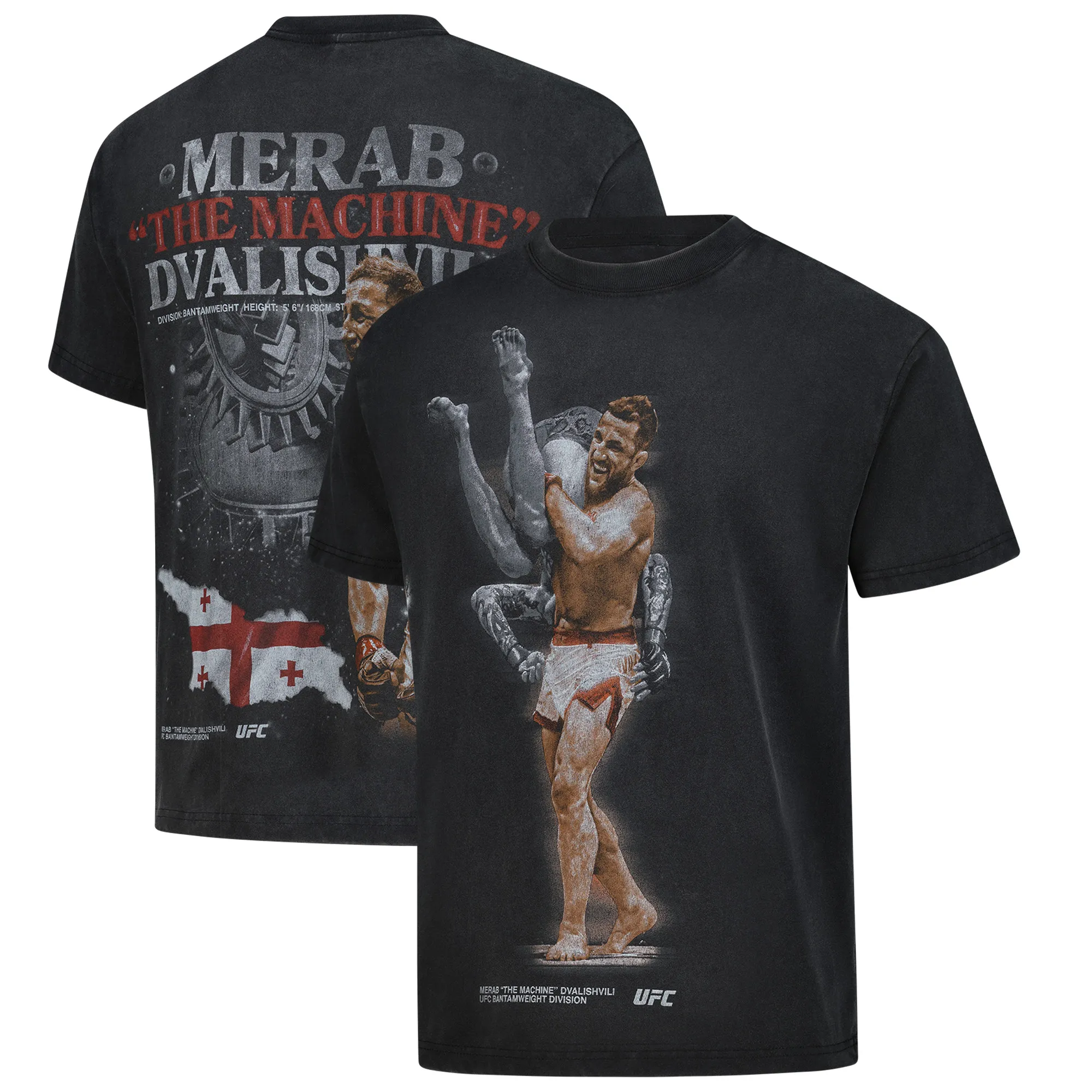 Men's Black Merab Dvalishvili "The Machine" Boxy T-Shirt sold by UFC
