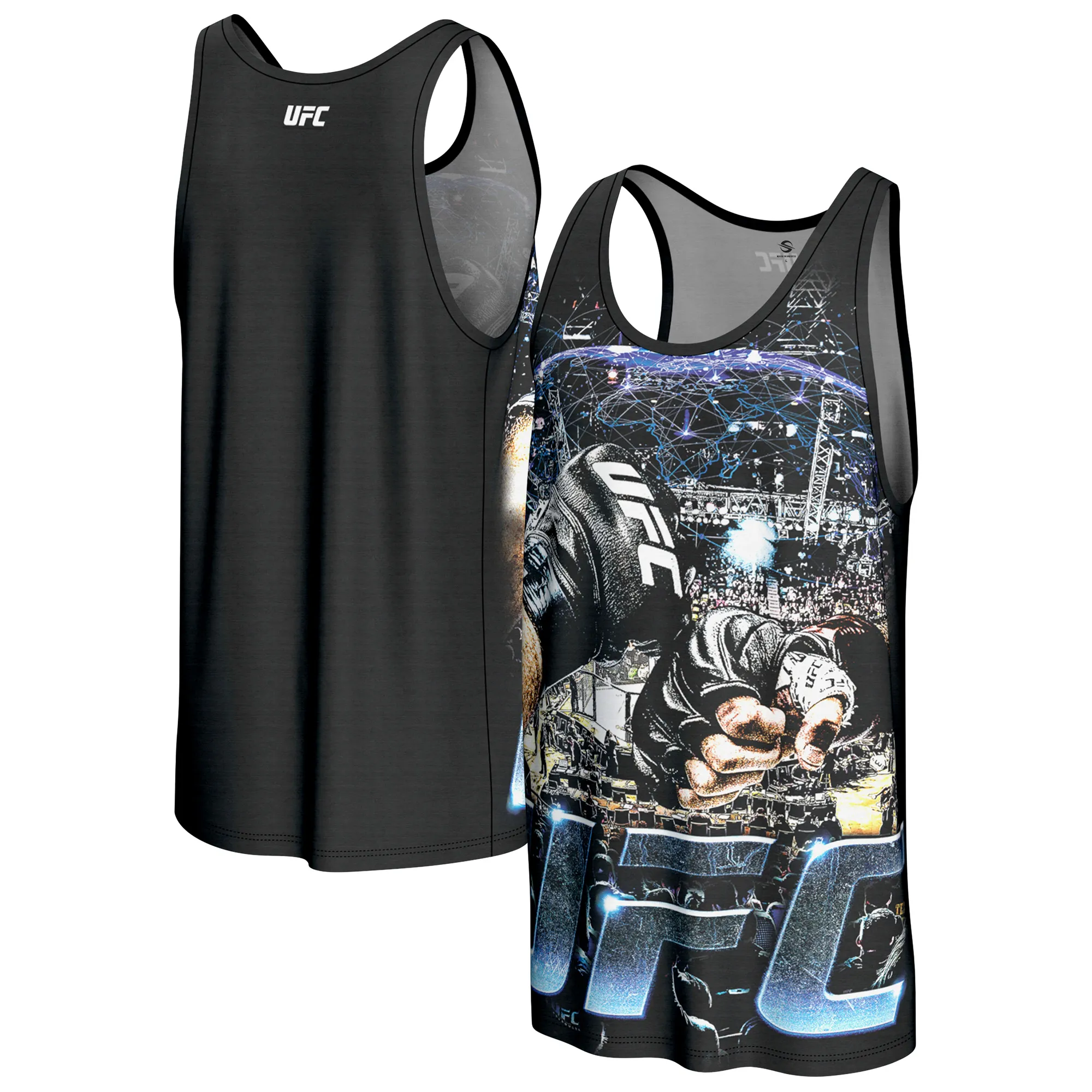 Men's ProSphere Black UFC Fight Tank Top sold by UFC