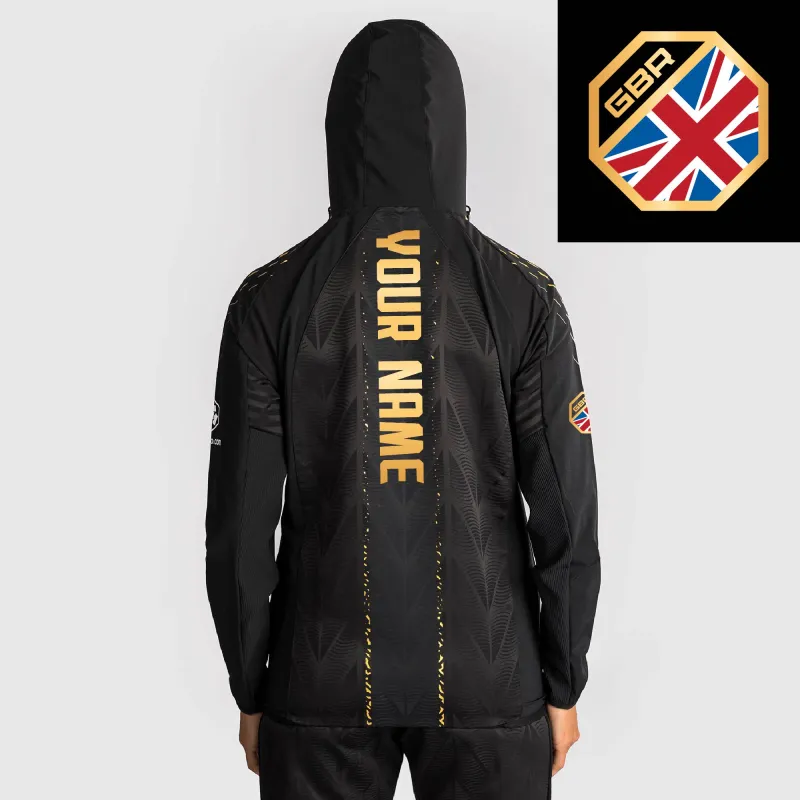 Women's UFC Zenith by Venum Black/Gold Authentic Fight Night Great Britain Personalized Champion Full-Zip Walkout Hoodie sold by UFC