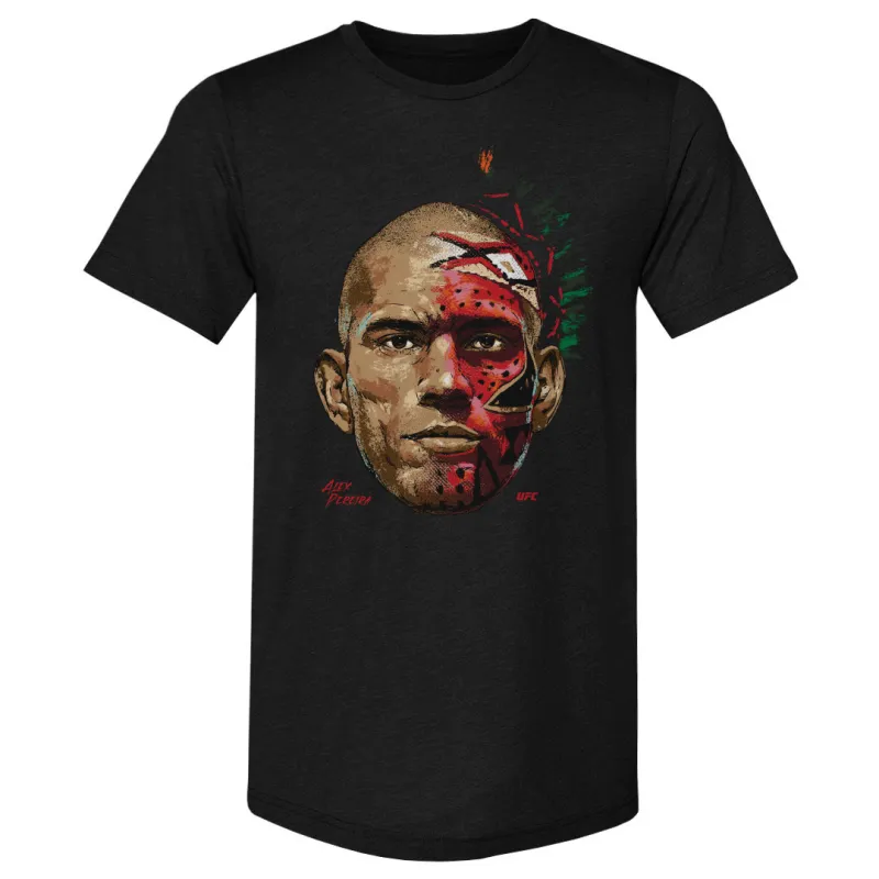 Men's 500 Level Heather Black Alex Pereira War Paint Premium T-Shirt sold by UFC