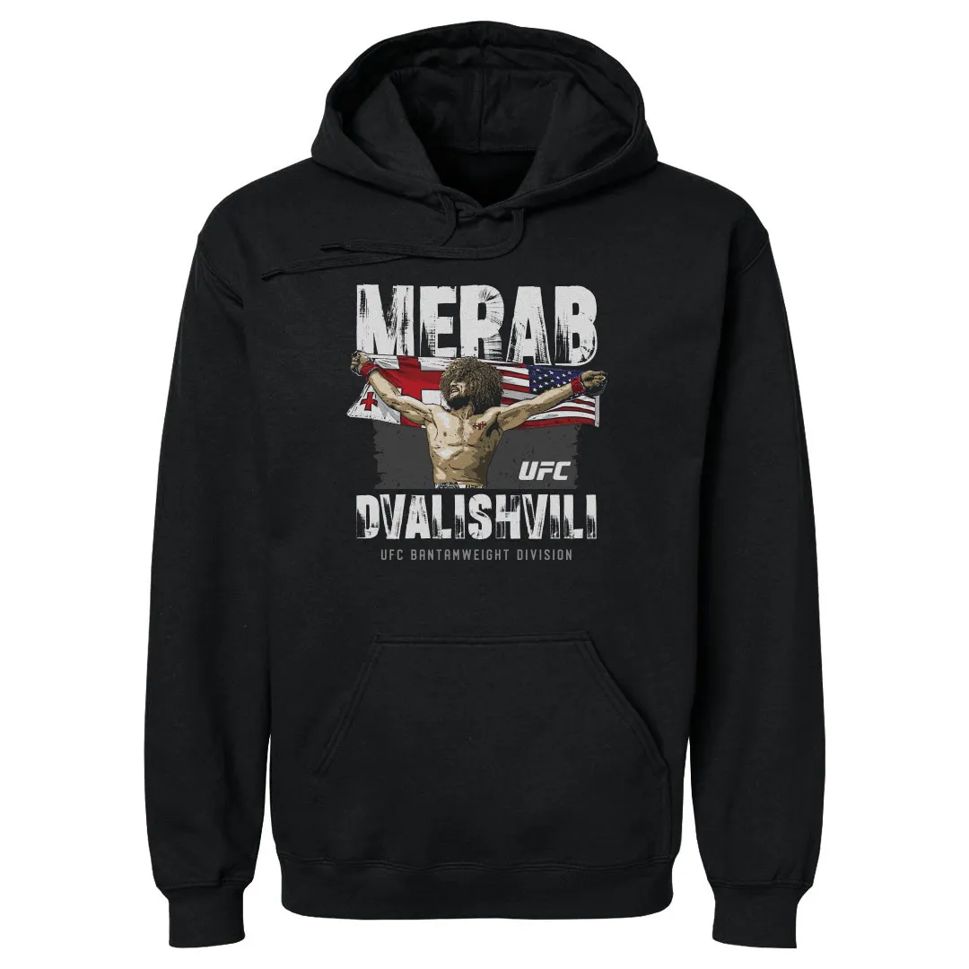 Men's 500 Level Black Merab Dvalishvili Flag Pullover Hoodie sold by UFC