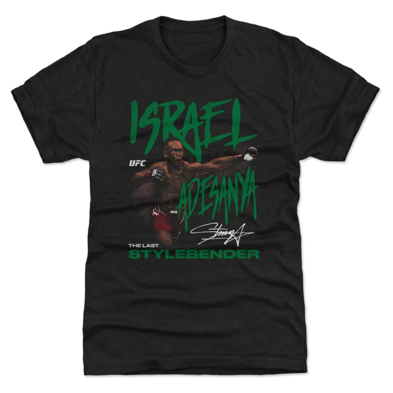 Men's Heather Black Israel Adesanya The Last Stylebender Premium Tri-Blend T-Shirt sold by UFC