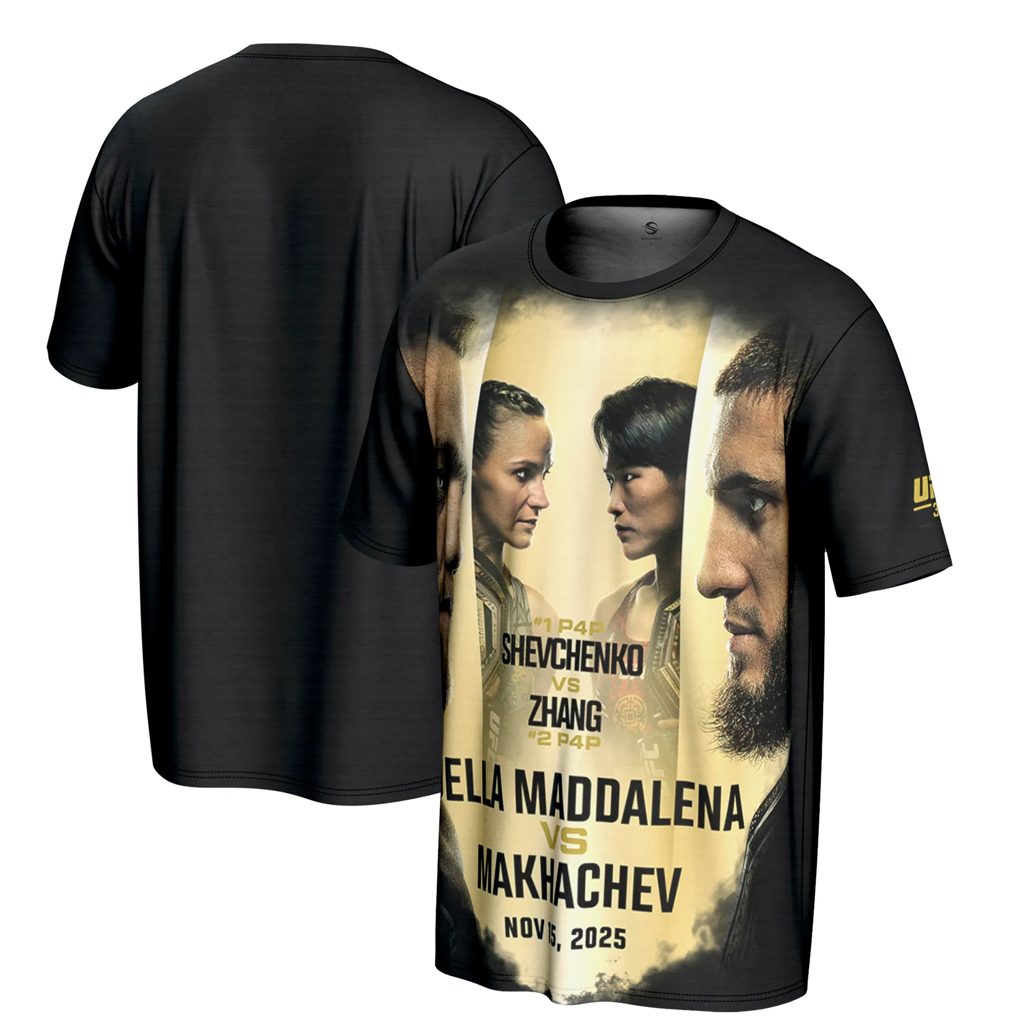 Men's ProSphere Black UFC 322 Fighter T-Shirt sold by UFC