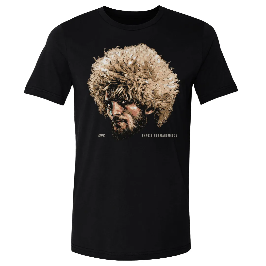 Men's Black Khabib Nurmagomedov Portrait T-Shirt sold by UFC