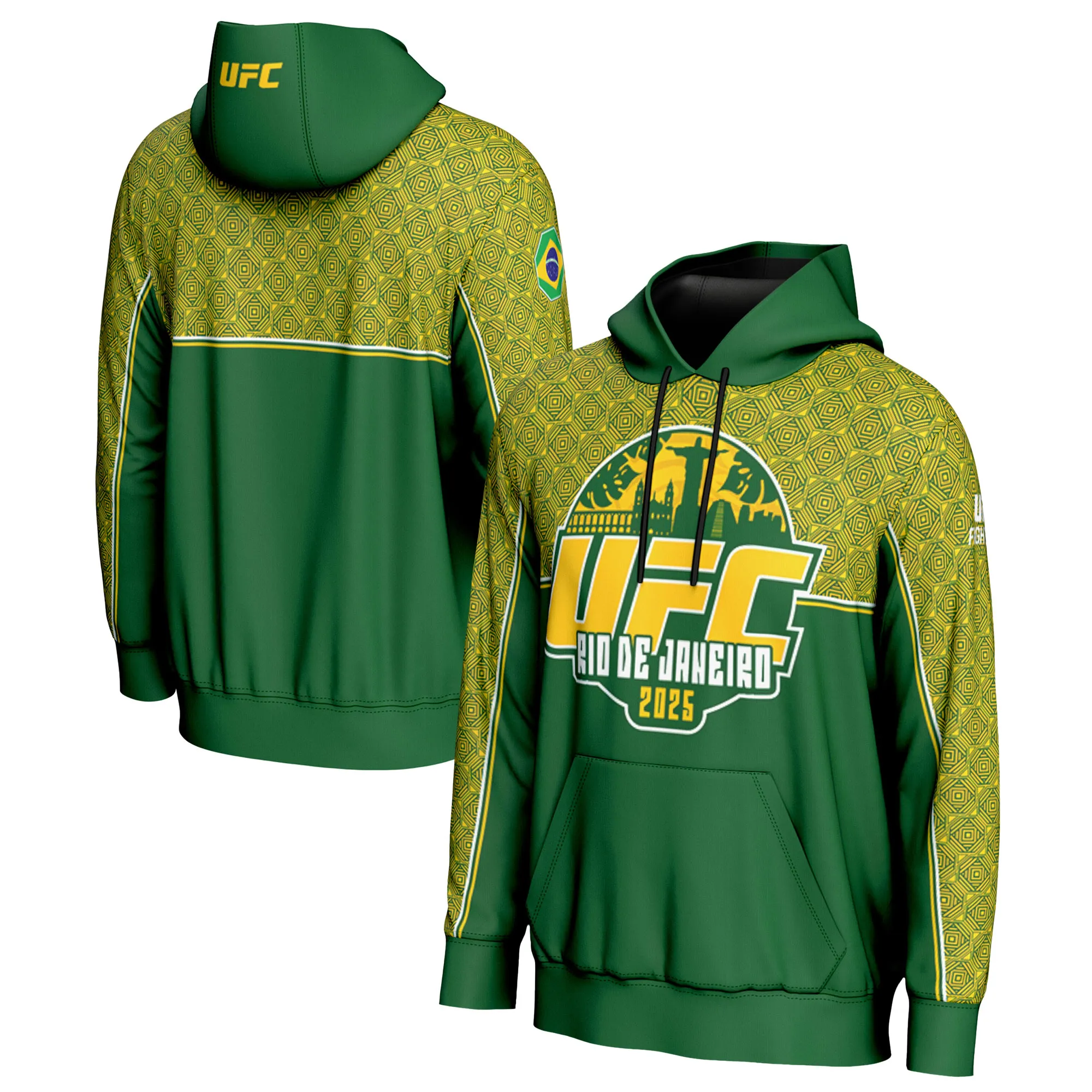 Men's Green UFC Fight Night Brazil Hoodie sold by UFC