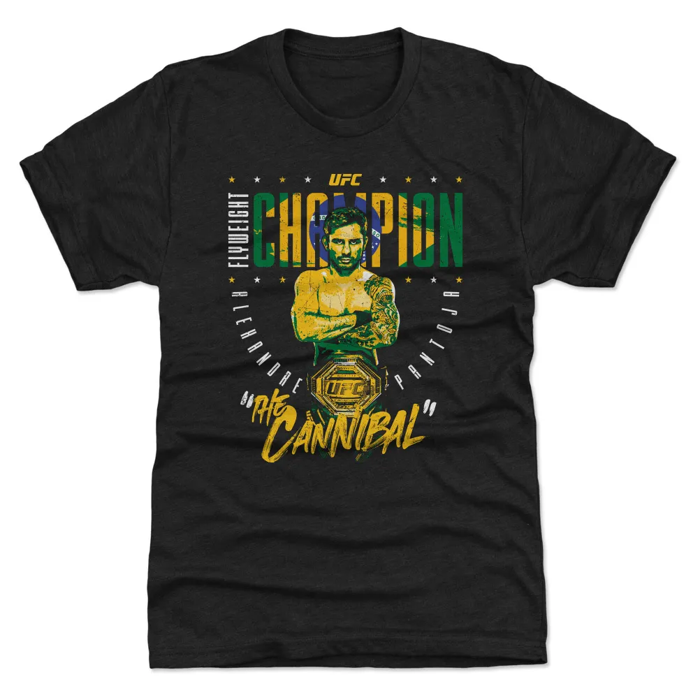 Men's 500 Level Heather Black Alexandre Pantoja UFC 301 Flyweight Champion Premium T-Shirt sold by UFC