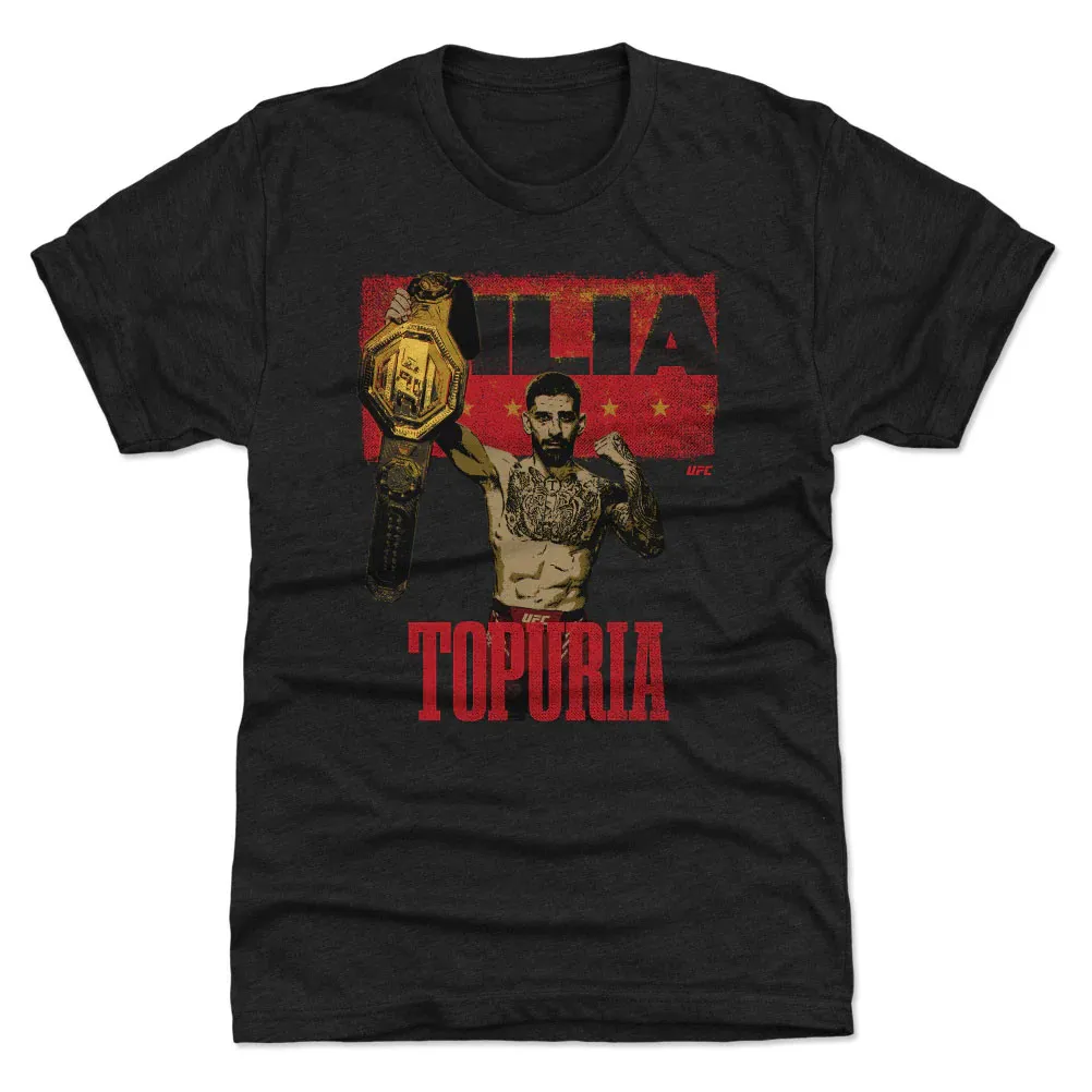 Men's Black Ilia Topuria El Matador Belt Premium T-Shirt sold by UFC