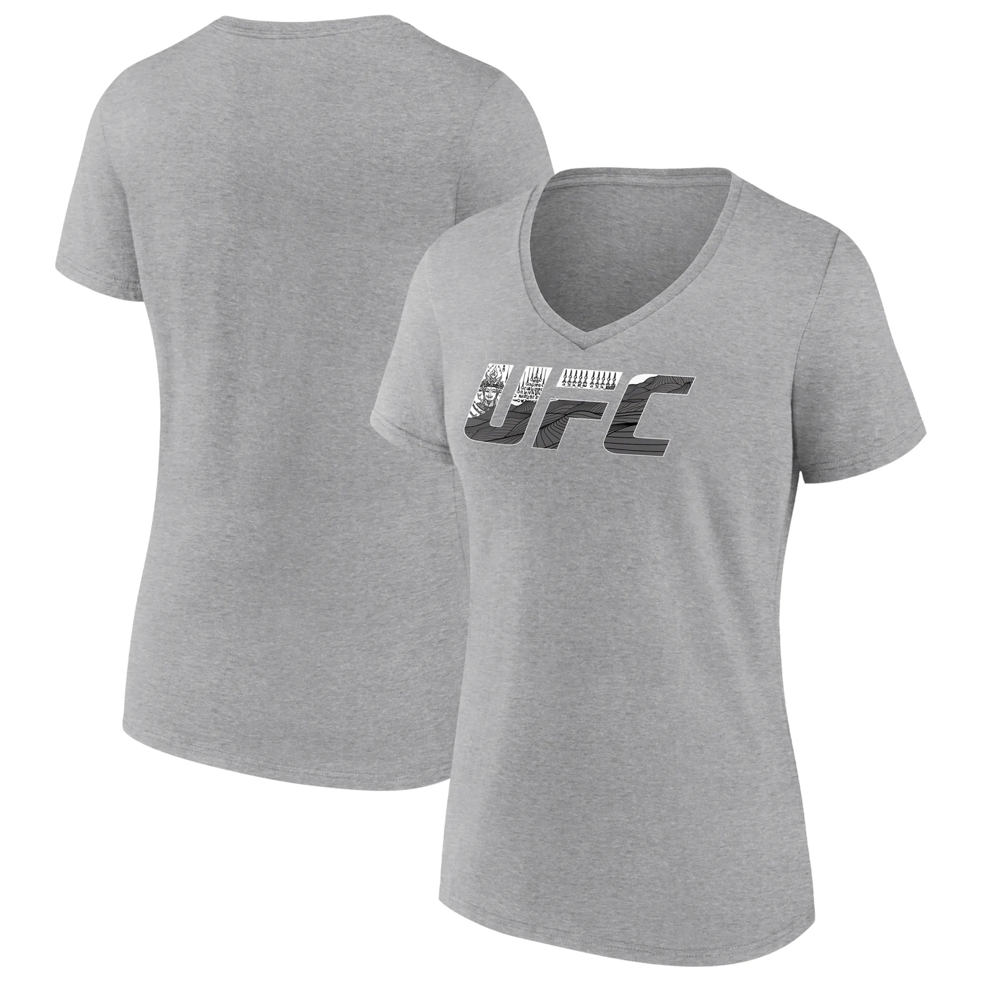 Women's Gray Khalil Rountree UFC Unrivaled V-Neck T-Shirt sold by UFC