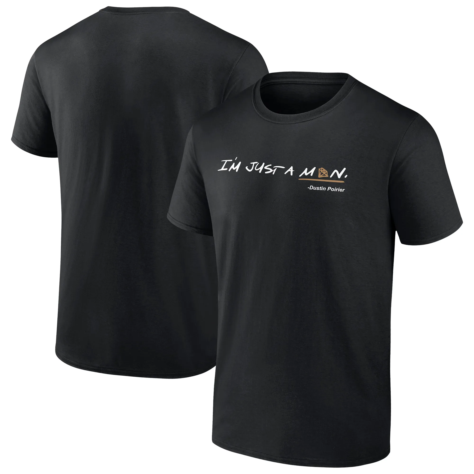 Men's Black Dustin Poirier Just a Man T-Shirt sold by UFC