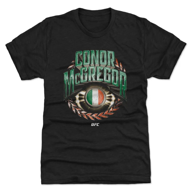 Men's 500 Level  Heather Black Conor McGregor Ireland Premium Tri-Blend T-Shirt sold by UFC
