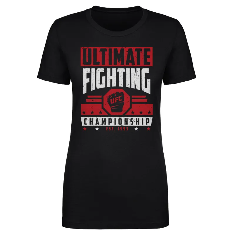Women's  Black UFC Championship Poster T-Shirt sold by UFC