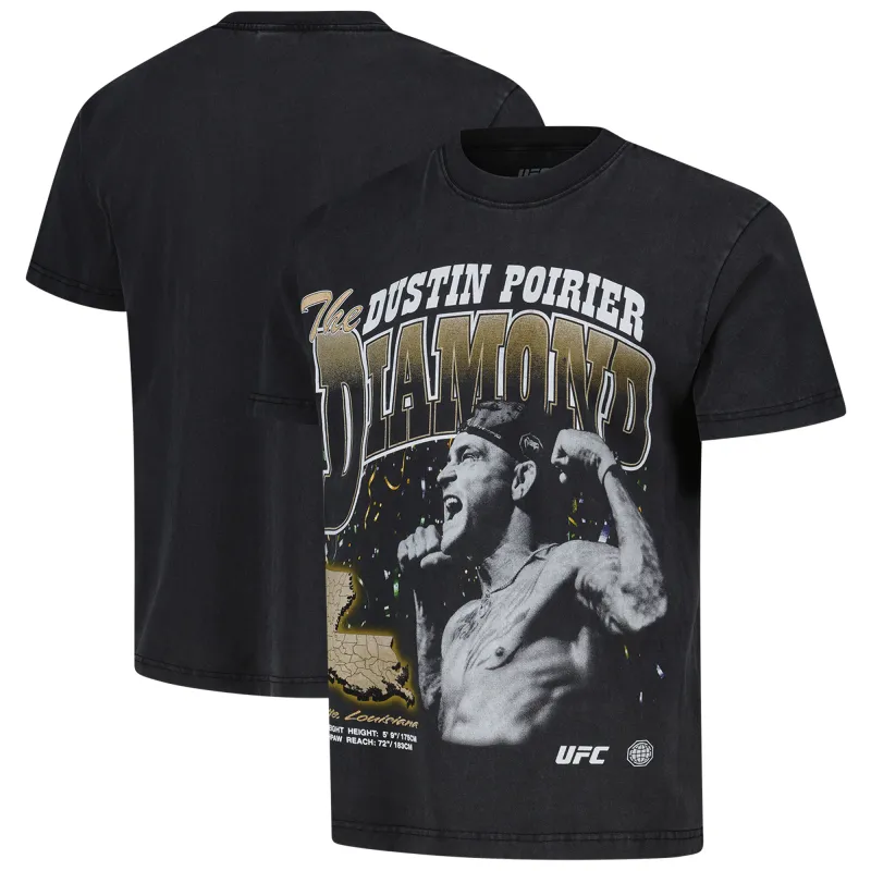 Men's Black Dustin Poirier Diamond Dancing Boxy T-Shirt sold by UFC