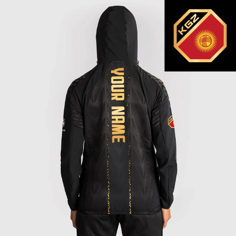 Women's UFC Zenith by Venum Black/Gold Authentic Fight Night Kyrgyzstan Personalized Champion Full-Zip Walkout Hoodie sold by UFC