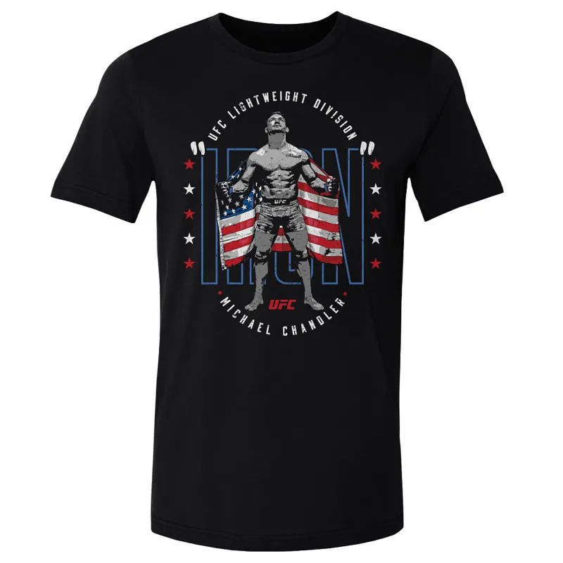 Men's 500 Level Black Michael Chandler American Flag T-Shirt sold by UFC