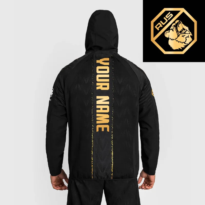Men's UFC Zenith by Venum Black/Gold Authentic Fight Night Russia Personalized Champion Full-Zip Walkout Hoodie sold by UFC